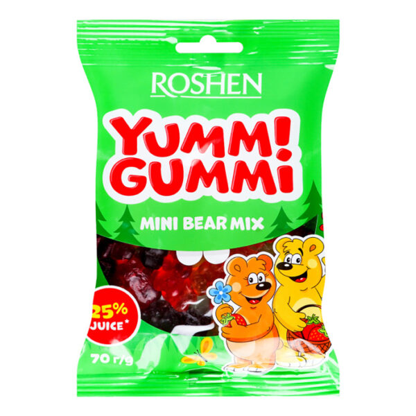 Želejkonfekte Yummi Gummi Bear Mix ROSHEN, 70g