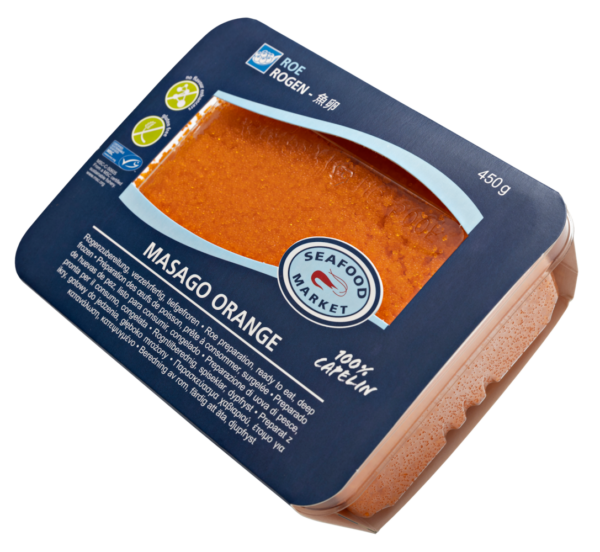 Masago ikri MSC nature (oranžie) saldēti, 450g