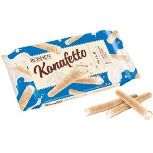 Vafeļu trubiņas 'Konafetto' ar piena krēma pildījumu ROSHEN, 140g