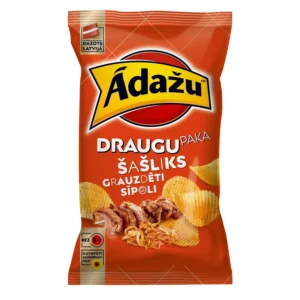 Čipsi ĀDAŽU Šašliks un grauzdēti sīpoli (Drauga paka), 180g