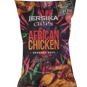 Čipsi JERSIKA CHIPS ar cāļa gaļu āfrikāņu gaumē, 90g