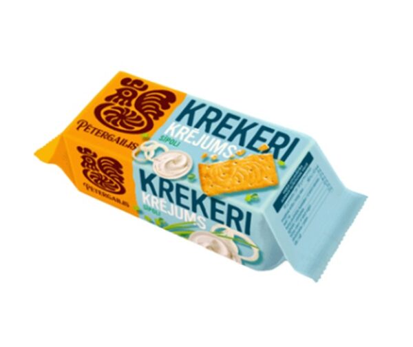 Krekeri sāļie PĒTERGAILIS ar krējuma un sīpola garšu, 72g