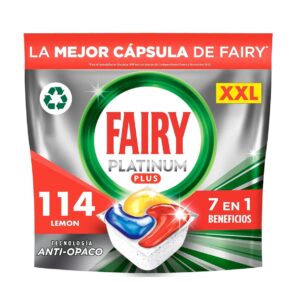 Fairy trauku mazgājamās mašīnas tabletes Platinum Plus All In One Lemon, 114 gab