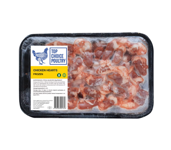 Broileru sirdis saldētas LV A 002845 EK, (500g/gab) (4kg/kaste)