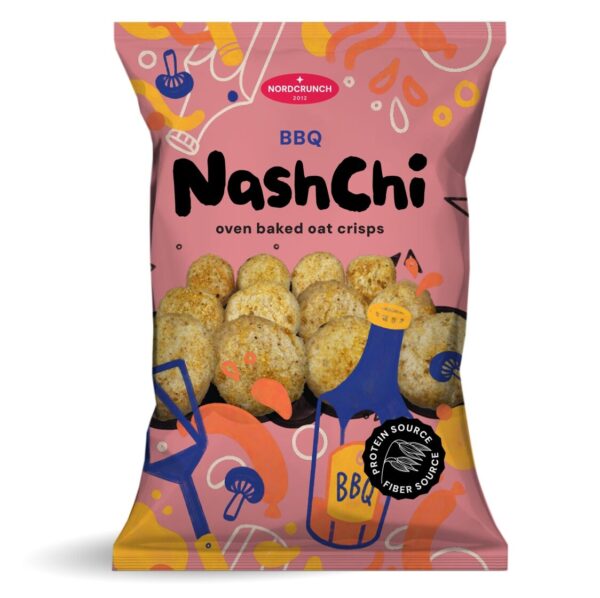 Čipsi auzu NASHCHI ar BBQ garšu, 60g
