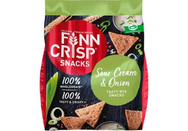 Uzkoda FINN CRISP rudzu krējums un sīpoli, 150g Uzkoda FINN CRISP rudzu krējums un sīpoli, 150g