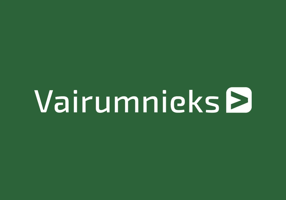 Vairumnieks — Horizontālais logotips, balts