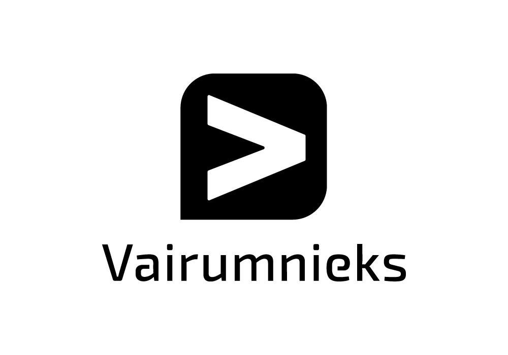 Vairumnieks — Vertikālais logotips, melns