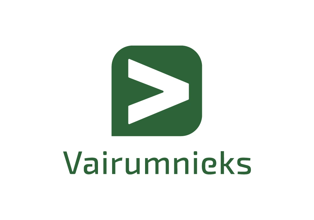 Vairumnieks — Vertikālais logotips, zaļš